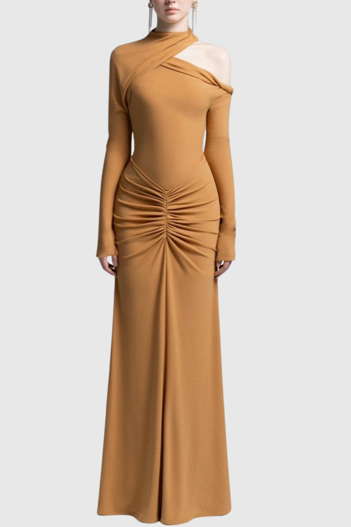 Pieda Cutout Ruched Maxi Dress - Orange