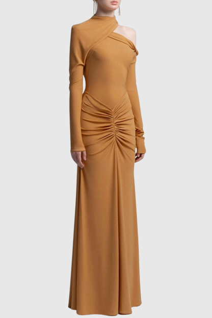Pieda Cutout Ruched Maxi Dress - Orange