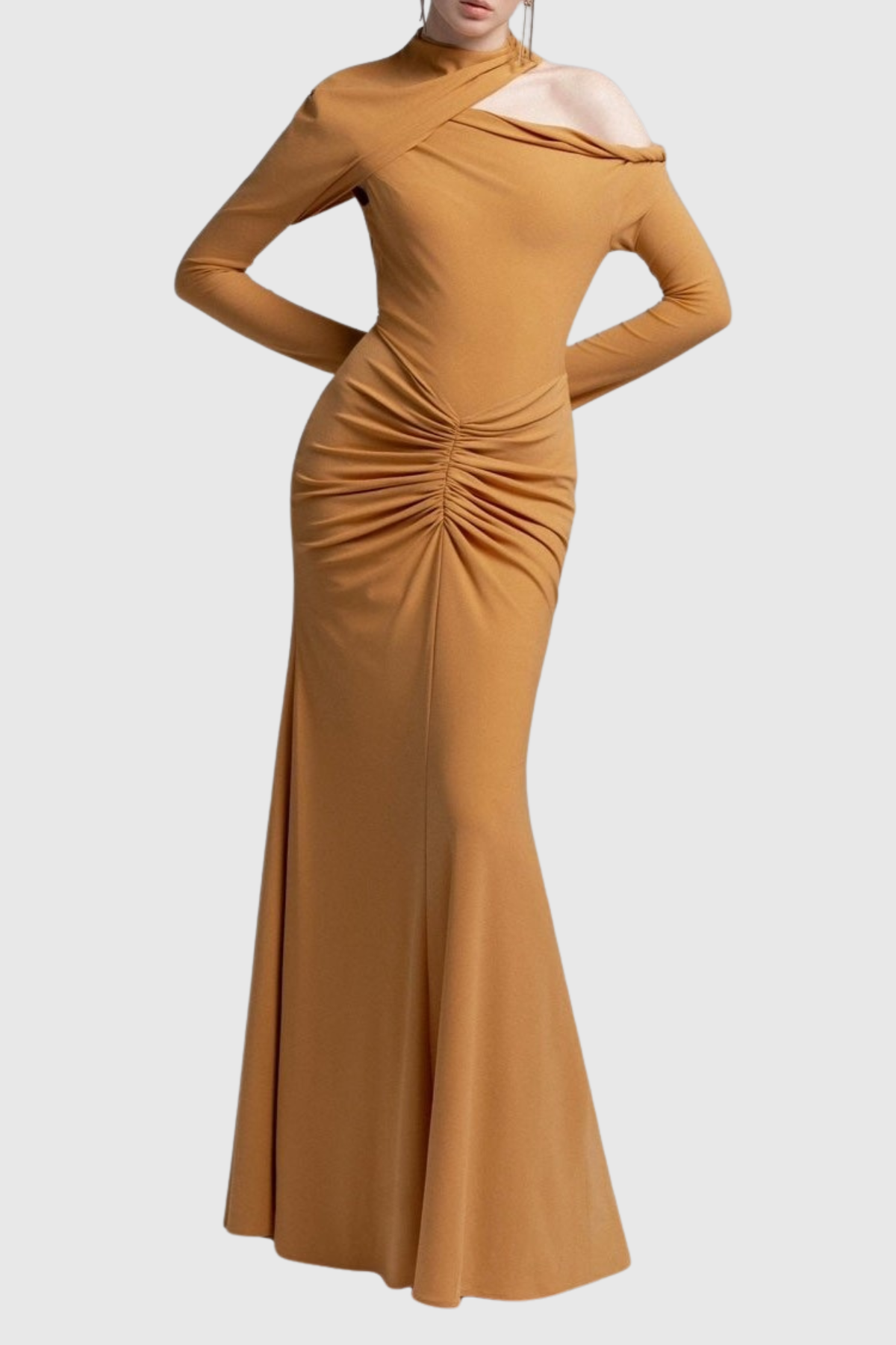 Pieda Cutout Ruched Maxi Dress - Orange