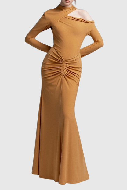 Pieda Cutout Ruched Maxi Dress - Orange