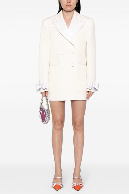 Pipa Crystal Bow-detail Blazer Dress - White