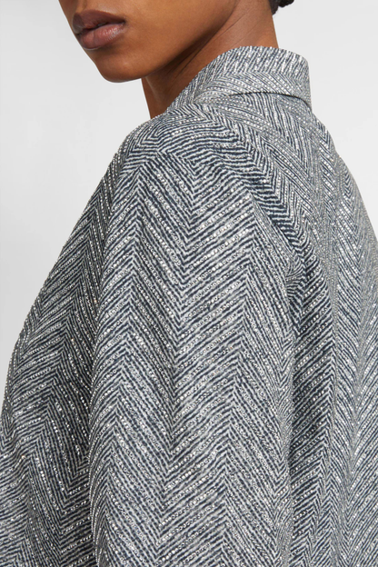 Raba Crystal Embellished Herringbone Shirt