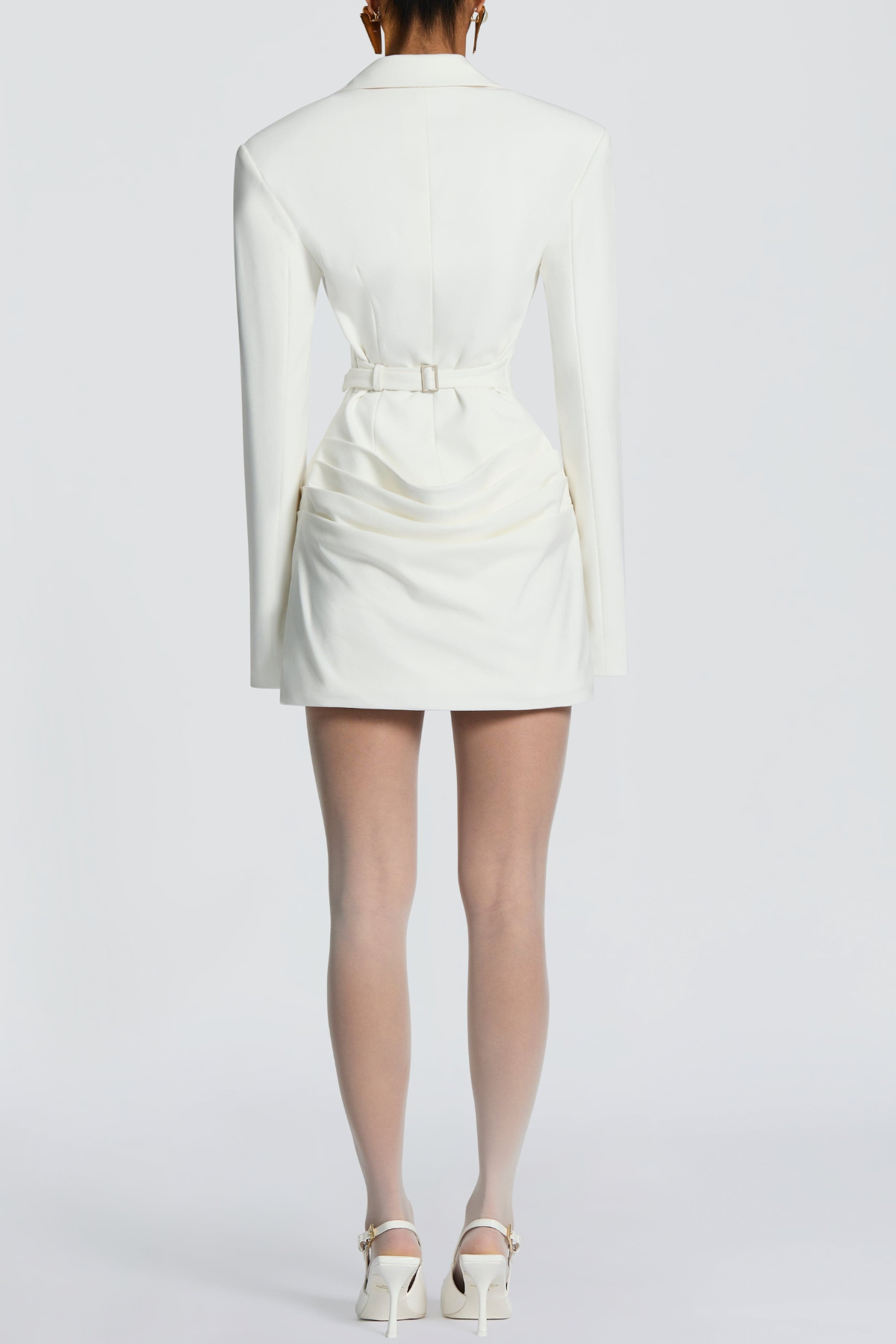Raina Corset Mini Blazer Dress - White