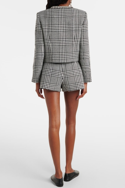 Rimo Houndstooth Cropped Jacket