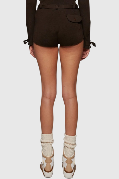 Rowda Belted Knit Shorts