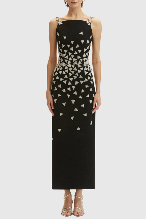Rupala Crystal Triangle Maxi Bandage Dress