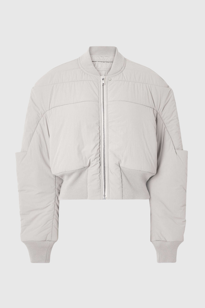 Scoro Cropped Bomber Jacket  - White