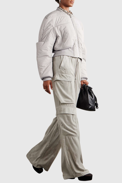 Scoro Cropped Bomber Jacket  - White