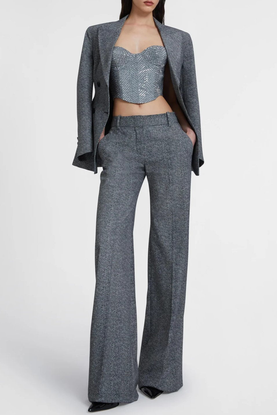Seala Herringbone Wool Pants