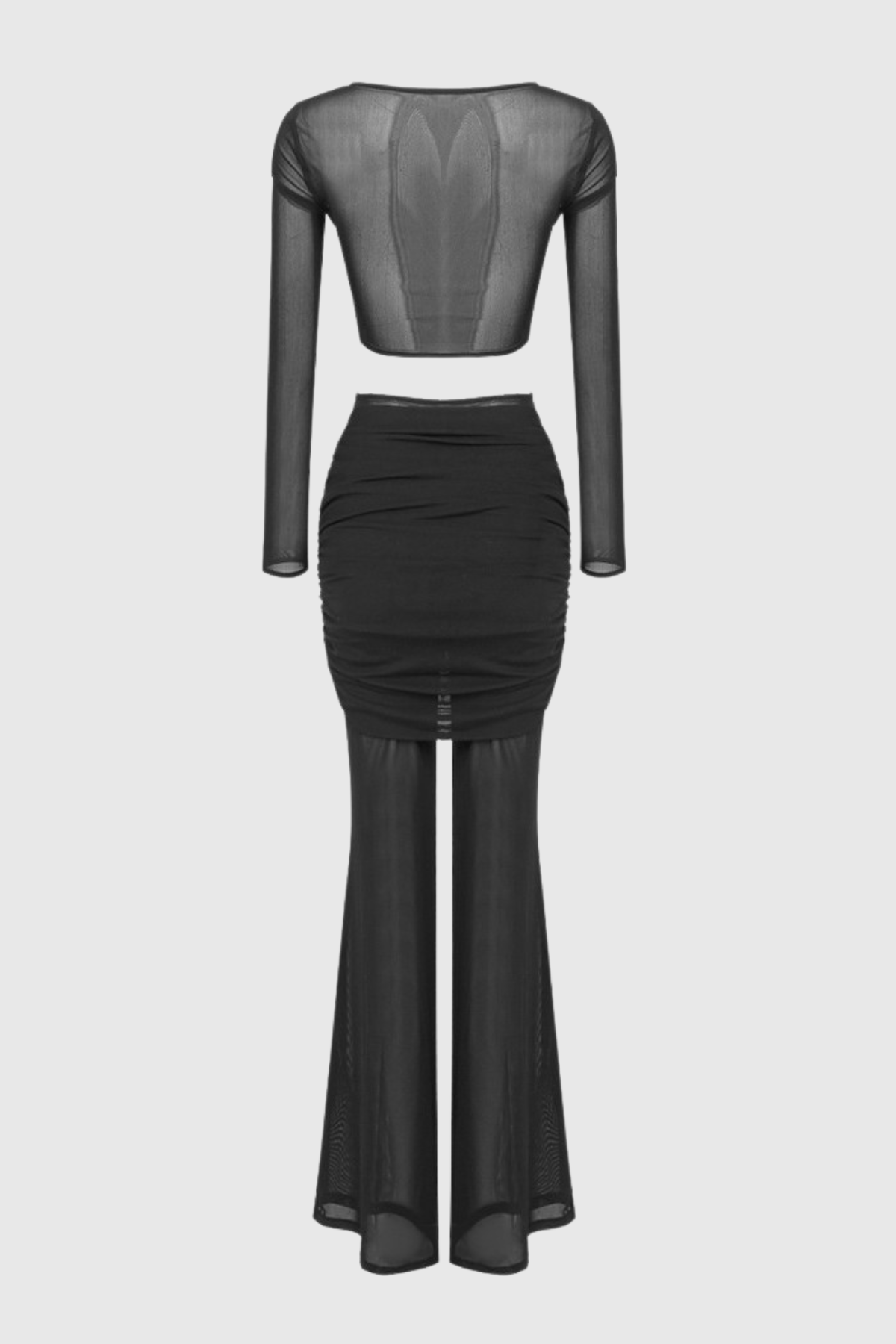 Selka Twisted Mesh Pants Set - Black