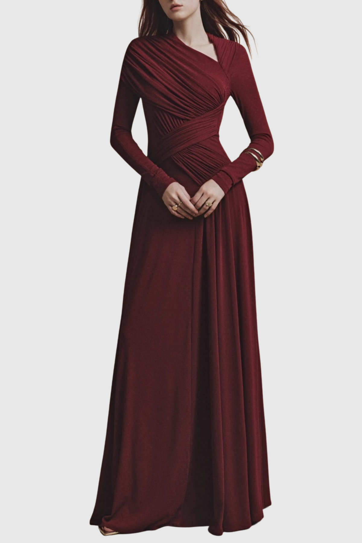 Sriana Asymmetrical Draped Maxi Dress