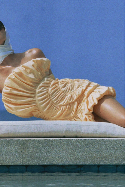 Tania Strapless Ruched Mini Dress - Yellow