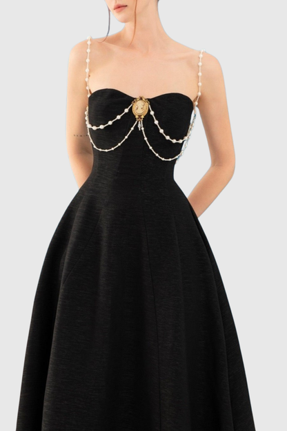 Tassa Pearl Embellished Midi Dress