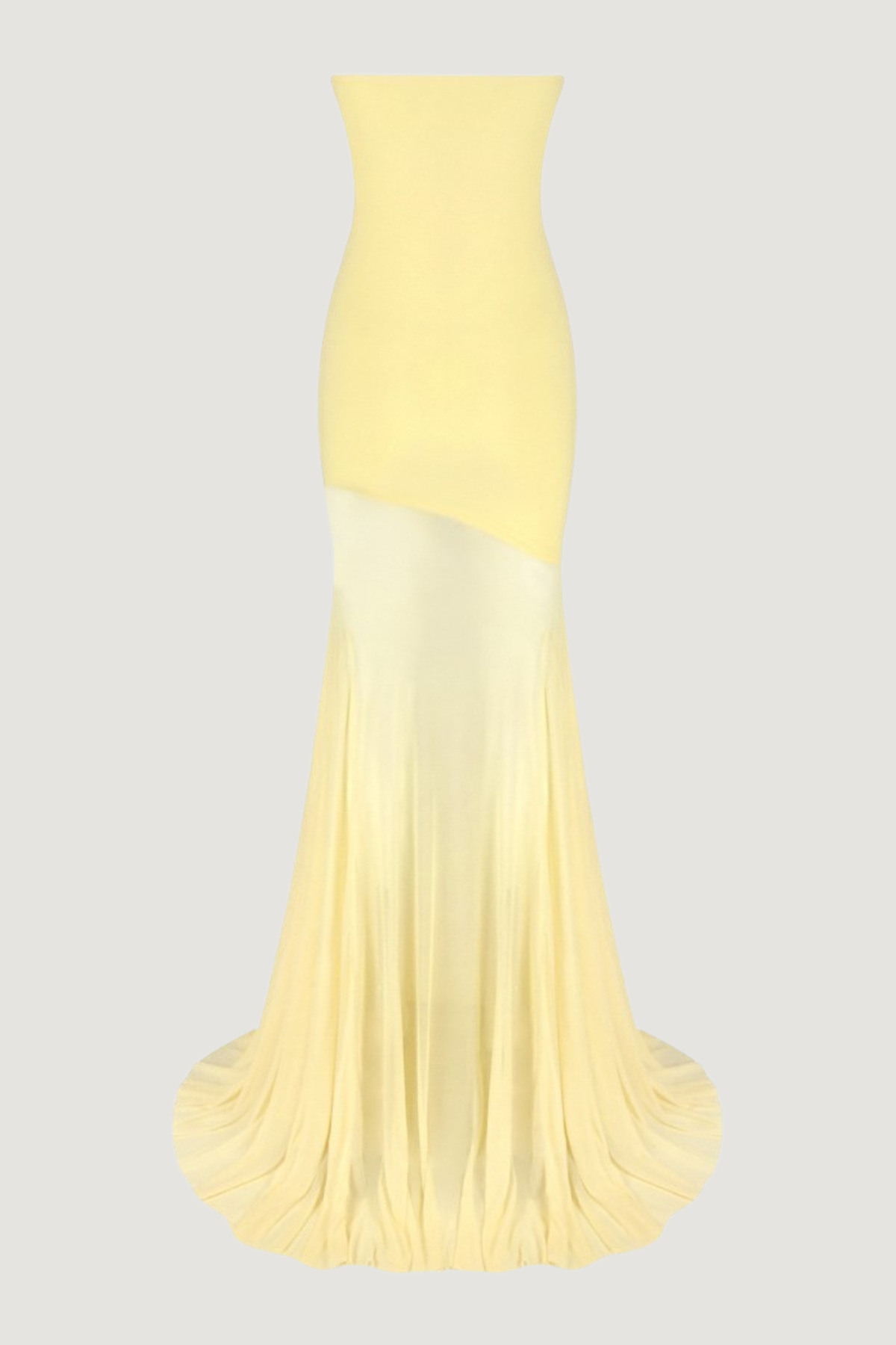 Tierna Strapless Sheer Tulle Maxi Dress