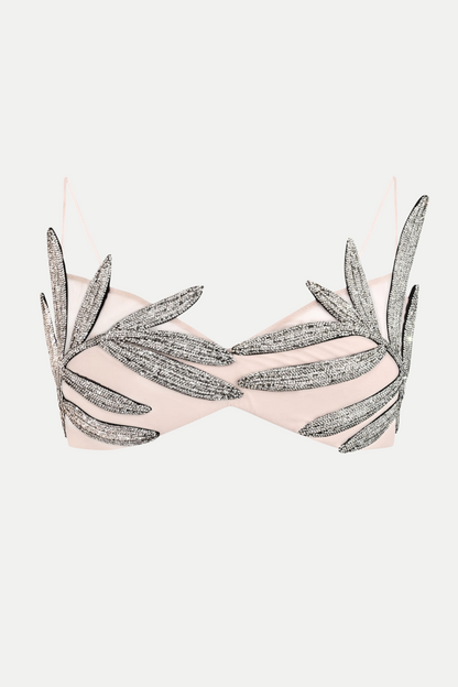 Vieby Leaf Crystal Bralette - Apricot