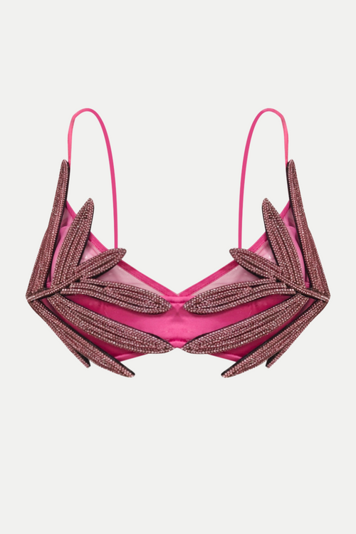 Vieby Leaf Crystal Bralette - Pink