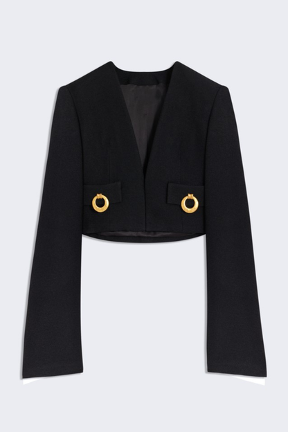 Wynta Collarless Jacket - Black