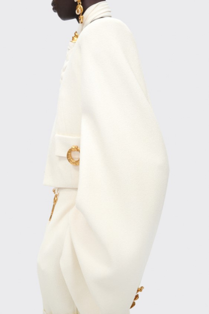 Wynta Collarless Jacket - White