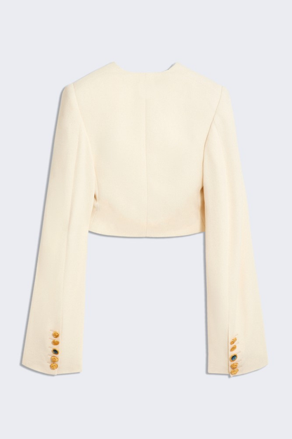 Wynta Collarless Jacket - White