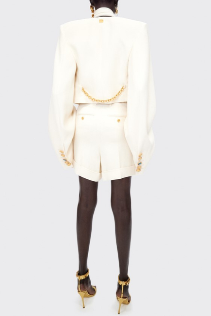 Wynta Collarless Jacket - White