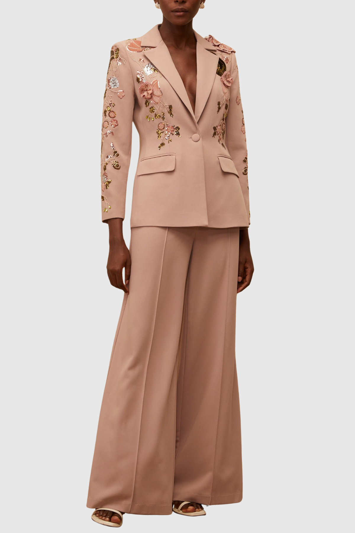 Yaval Floral Embroidered Blazer & Trousers Set