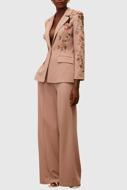 Yaval Floral Embroidered Blazer & Trousers Set