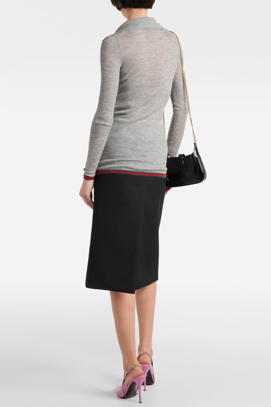 Zana Ribbed-knit Polo Top