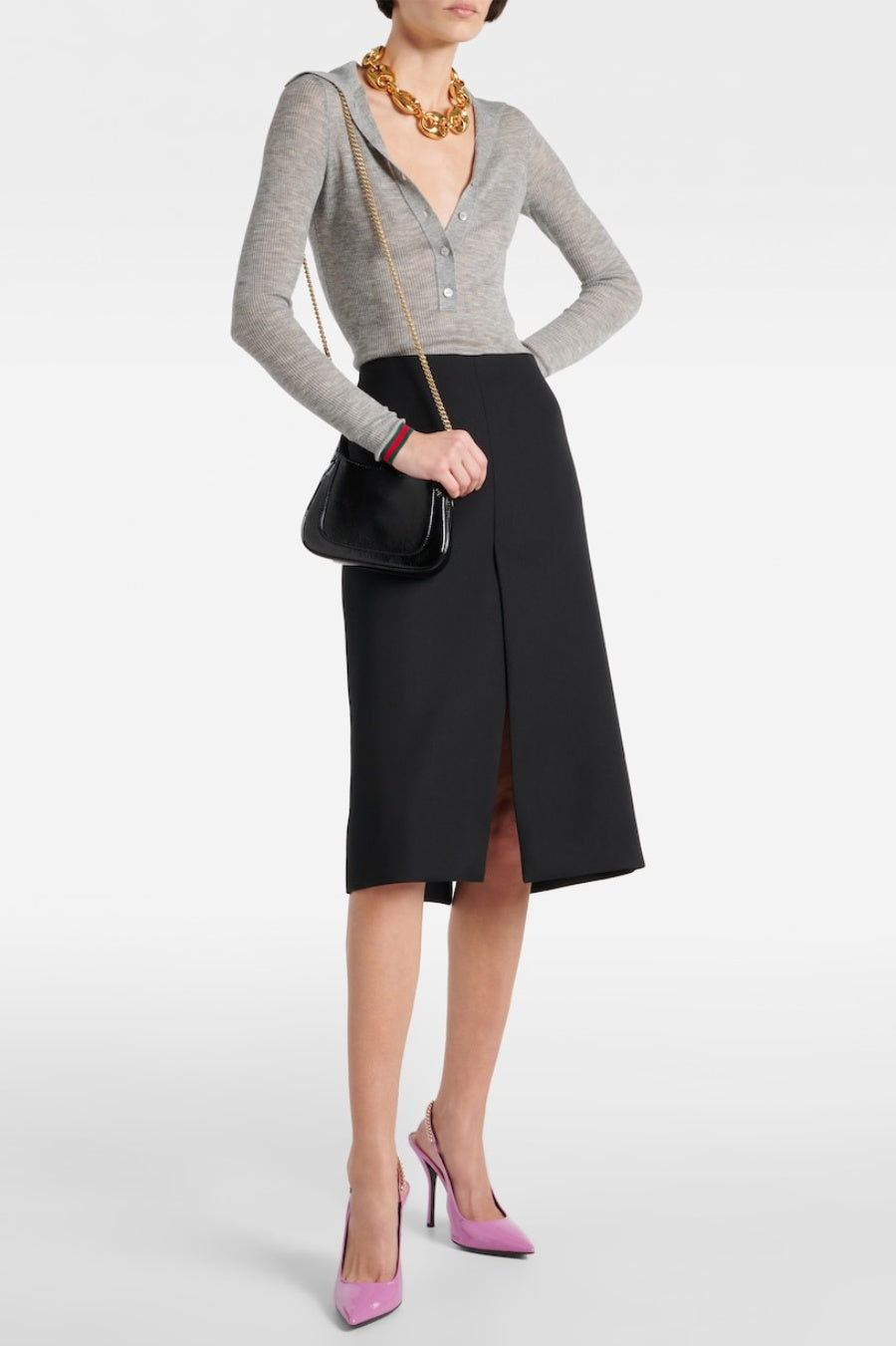 Zana Ribbed-knit Polo Top