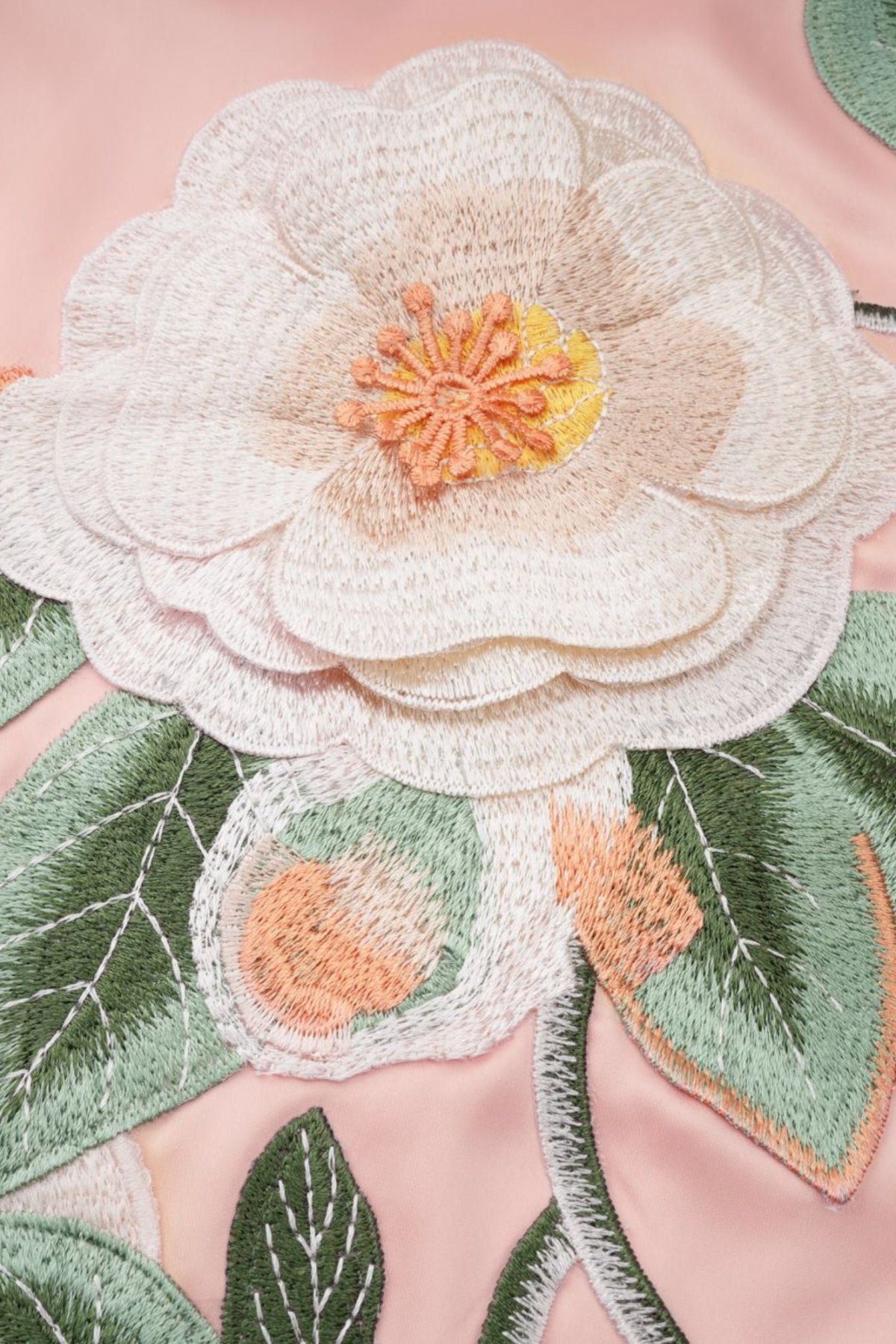 Zaniah Floral Embroidered Satin Mini Dress - Pink