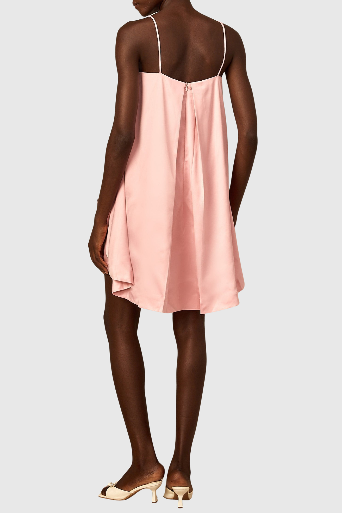 Zaniah Floral Embroidered Satin Mini Dress - Pink