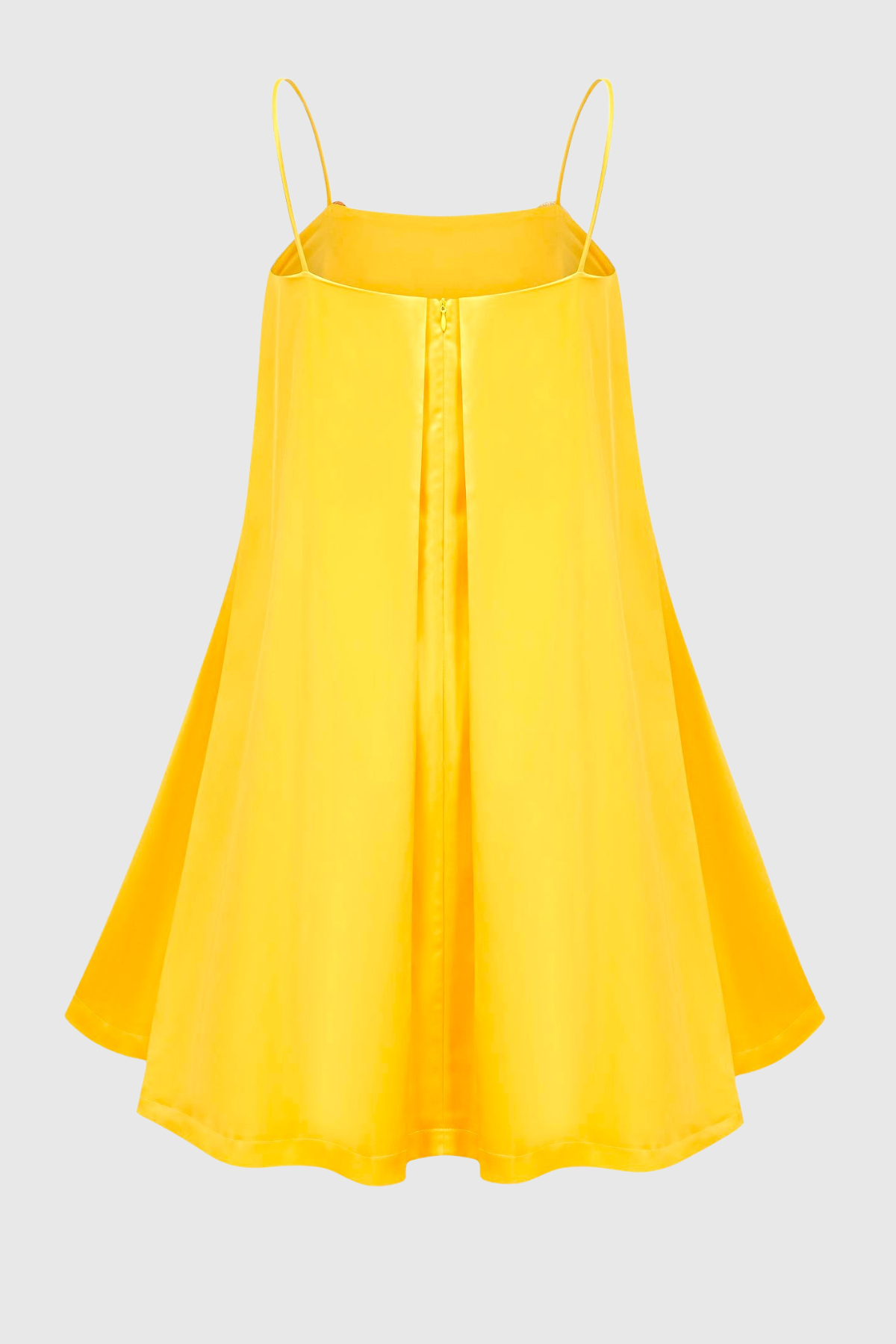 Zaniah Floral Embroidered Satin Mini Dress - Yellow