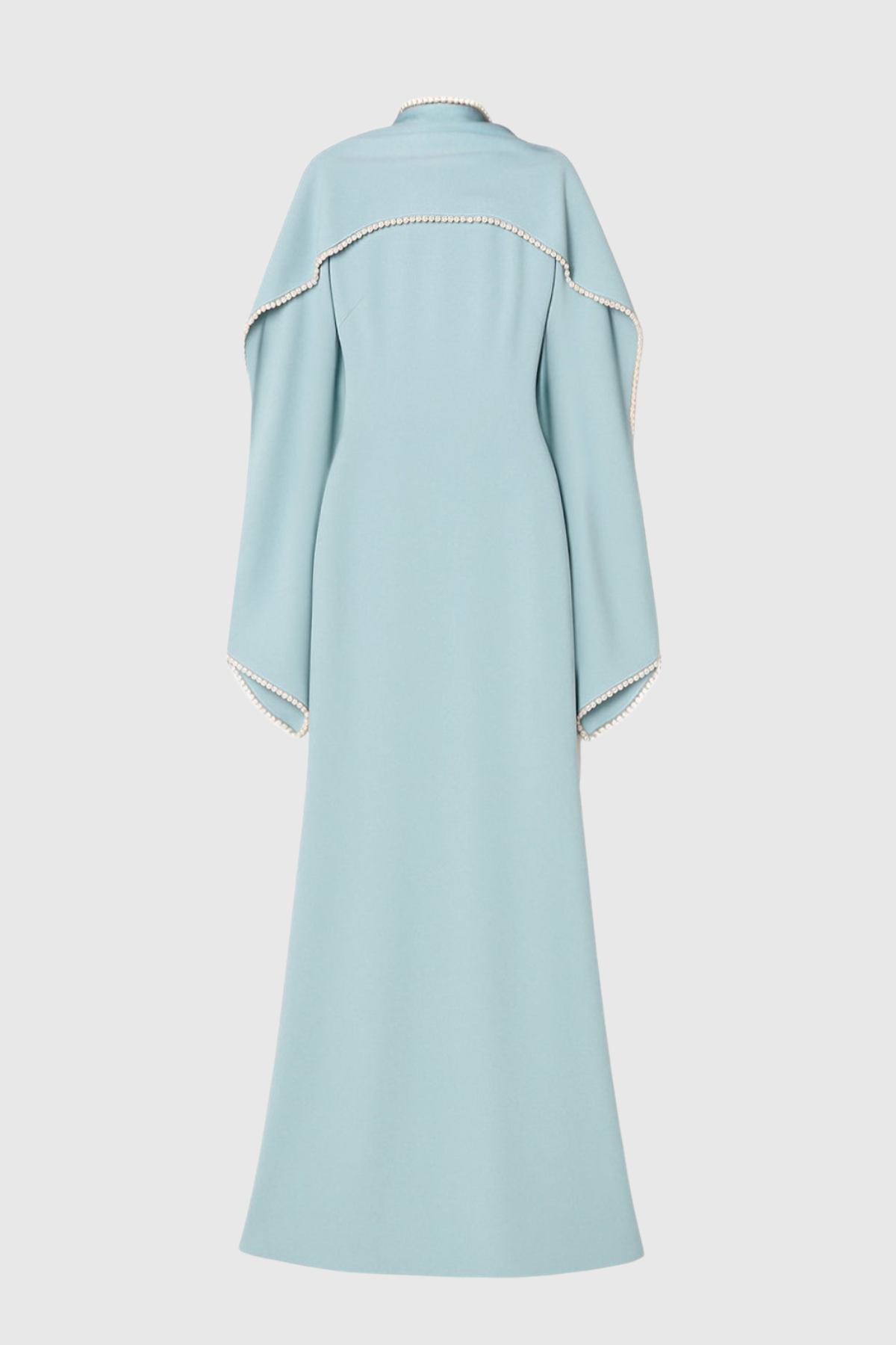Zisel Pearl Trim Shawl Maxi Dress - Blue