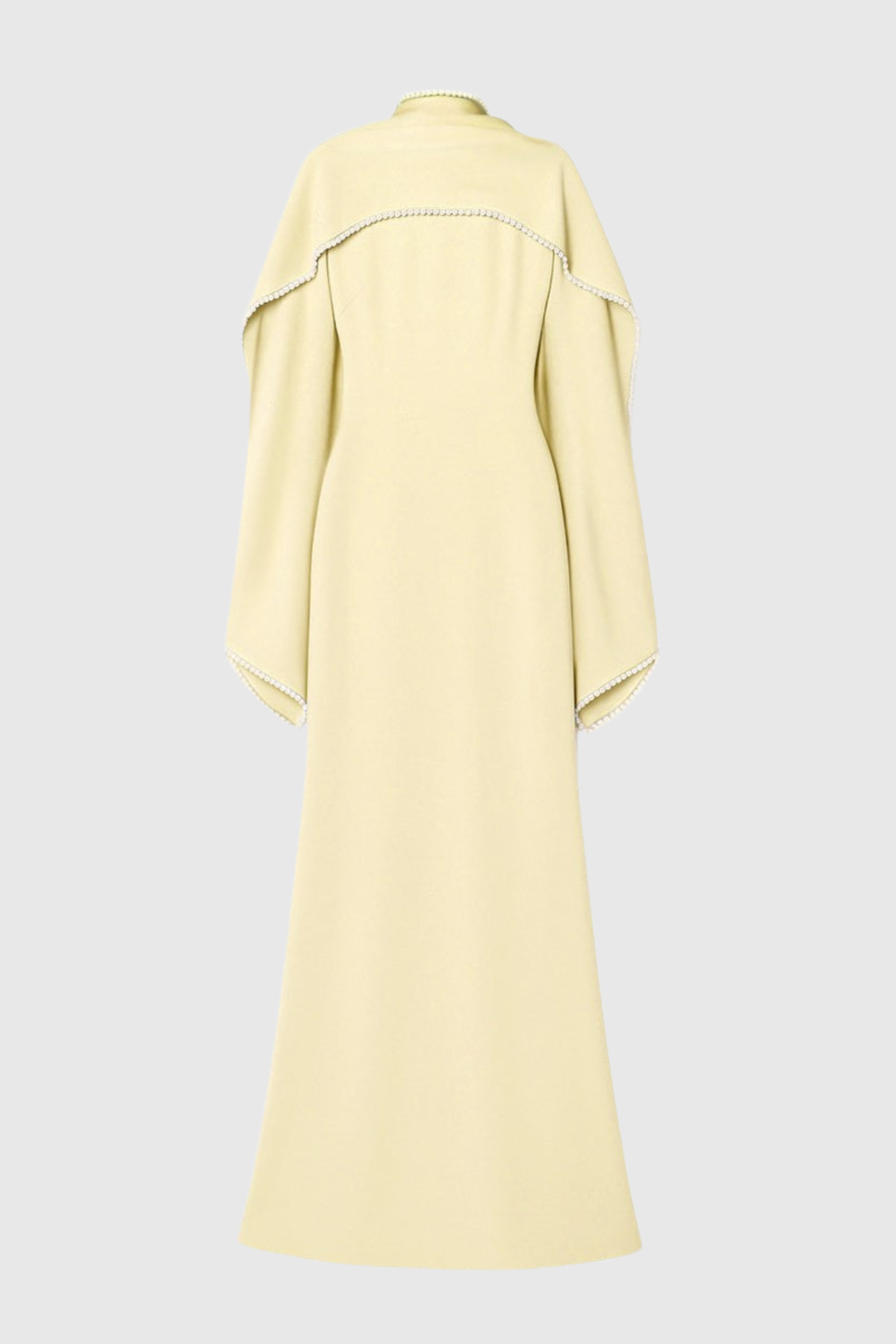 Zisel Pearl Trim Shawl Maxi Dress - Yellow